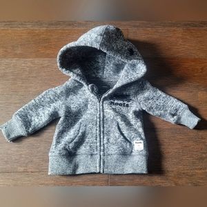 Baby Roots Hoodie Full Zip - Salt and Pepper (Gray/White) - 0-3M